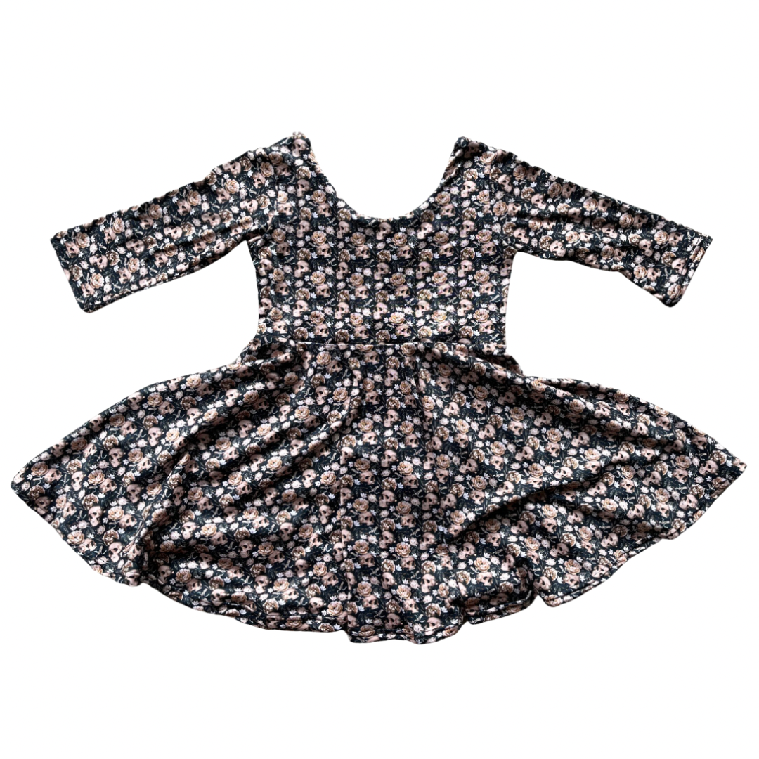 Floral Skulls Twirl Dress