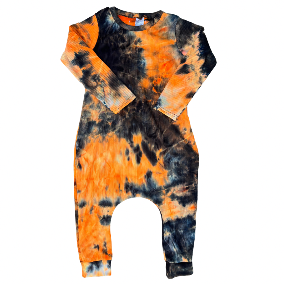 Halloween Tie-Dye Ribbed Romper