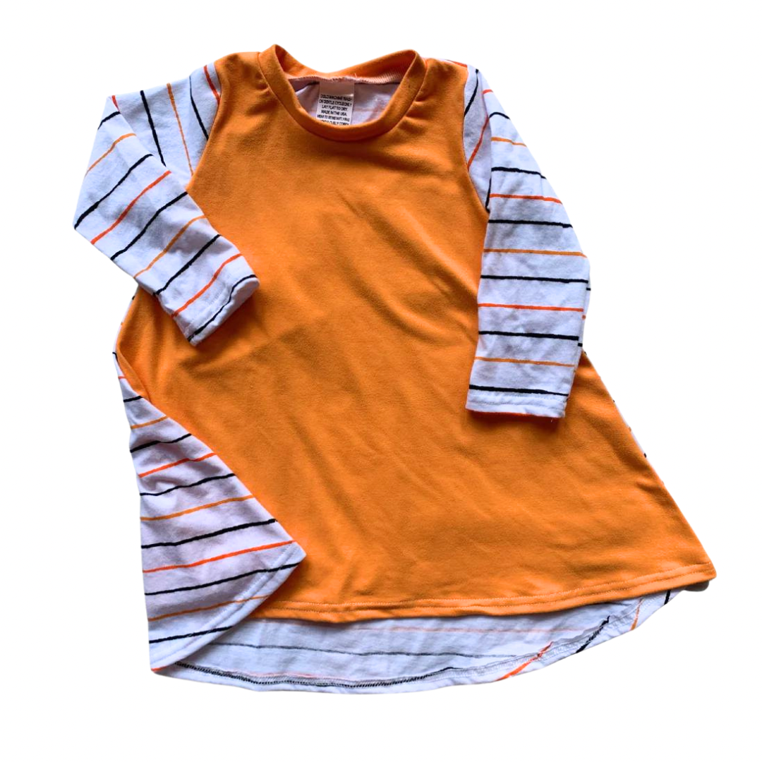 Orange Striped Hi-Low Dress