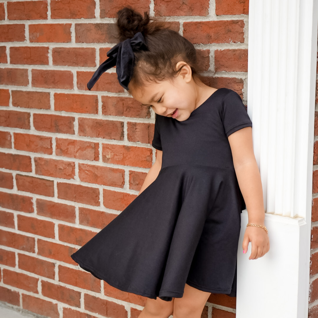 Neutral Twirl Dress - Long or Short sleeve