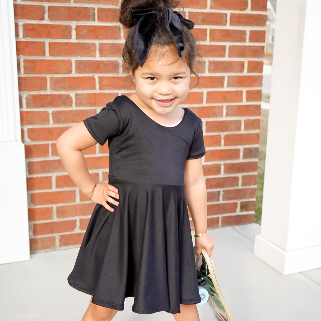 Neutral Twirl Dress - Long or Short sleeve