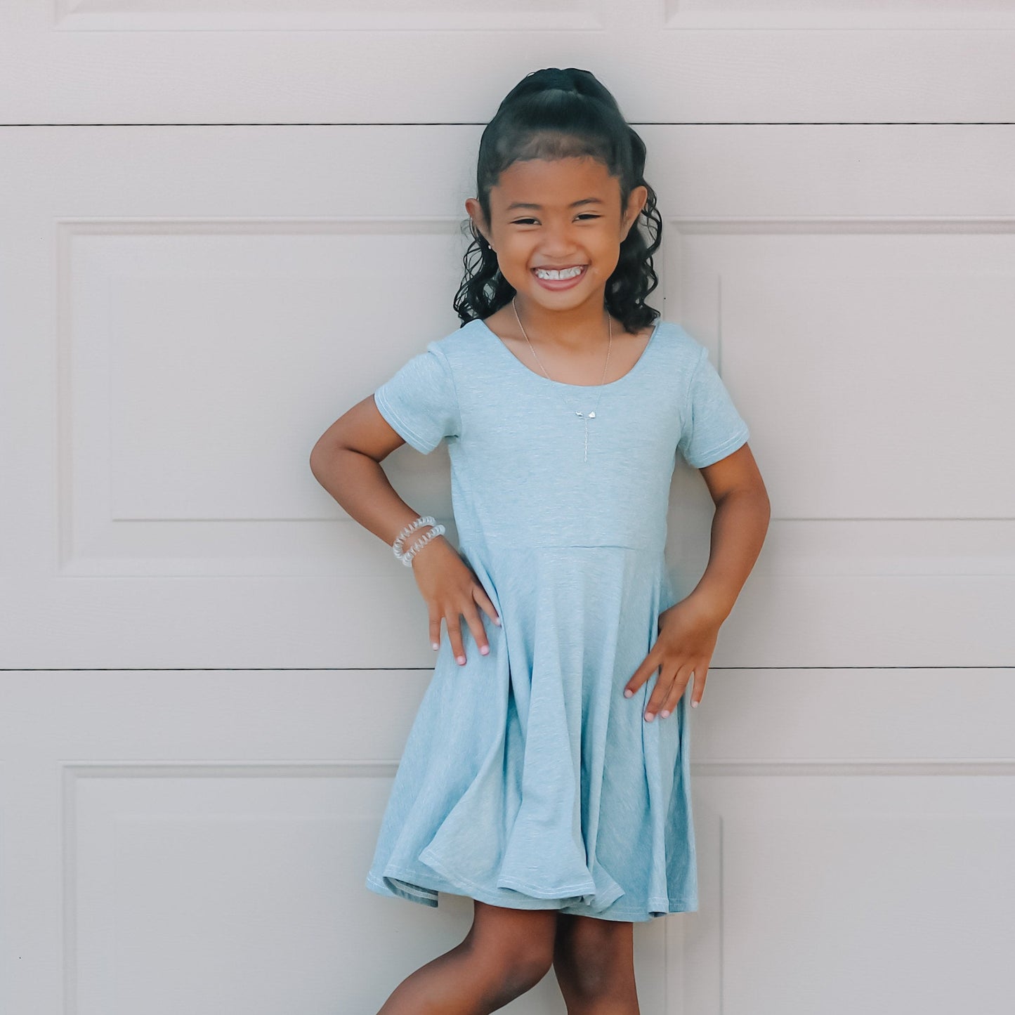 Neutral Twirl Dress - Long or Short sleeve