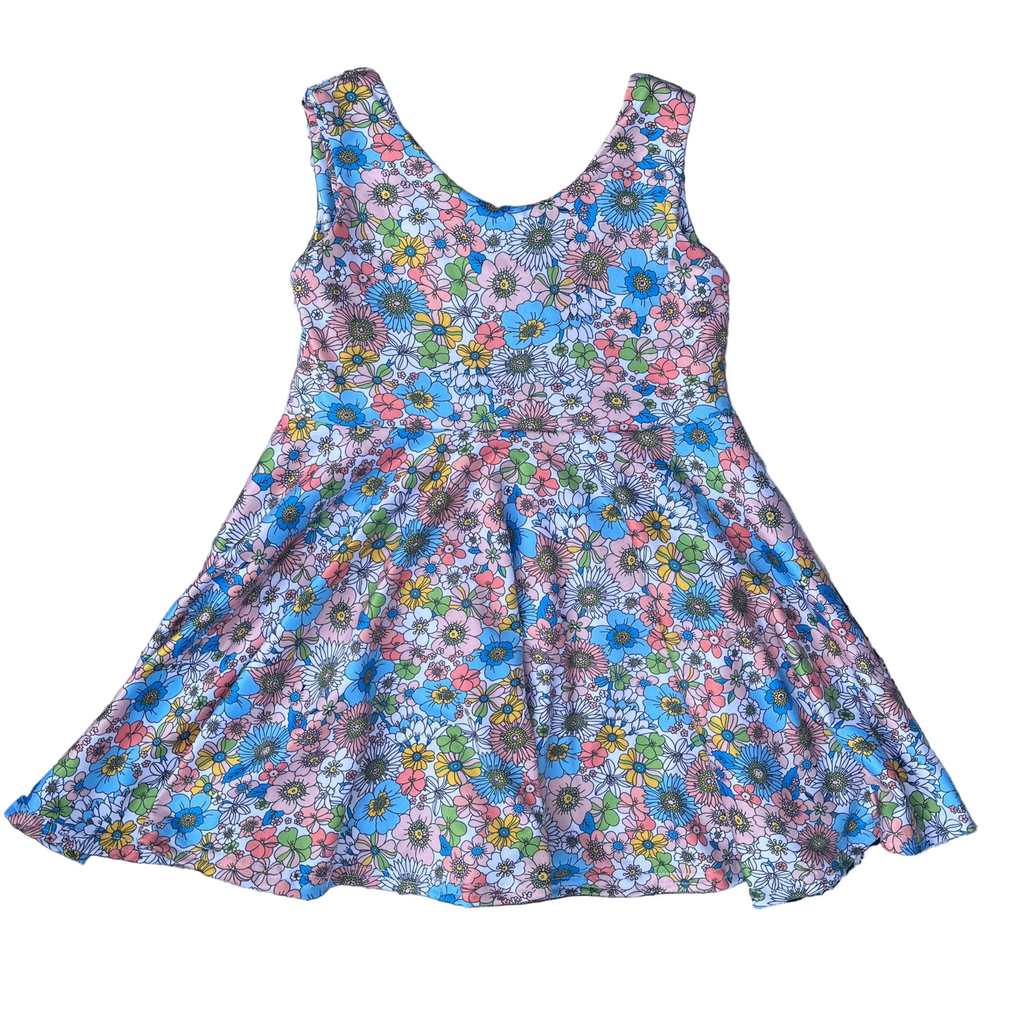 Retro Floral Twirl Dress