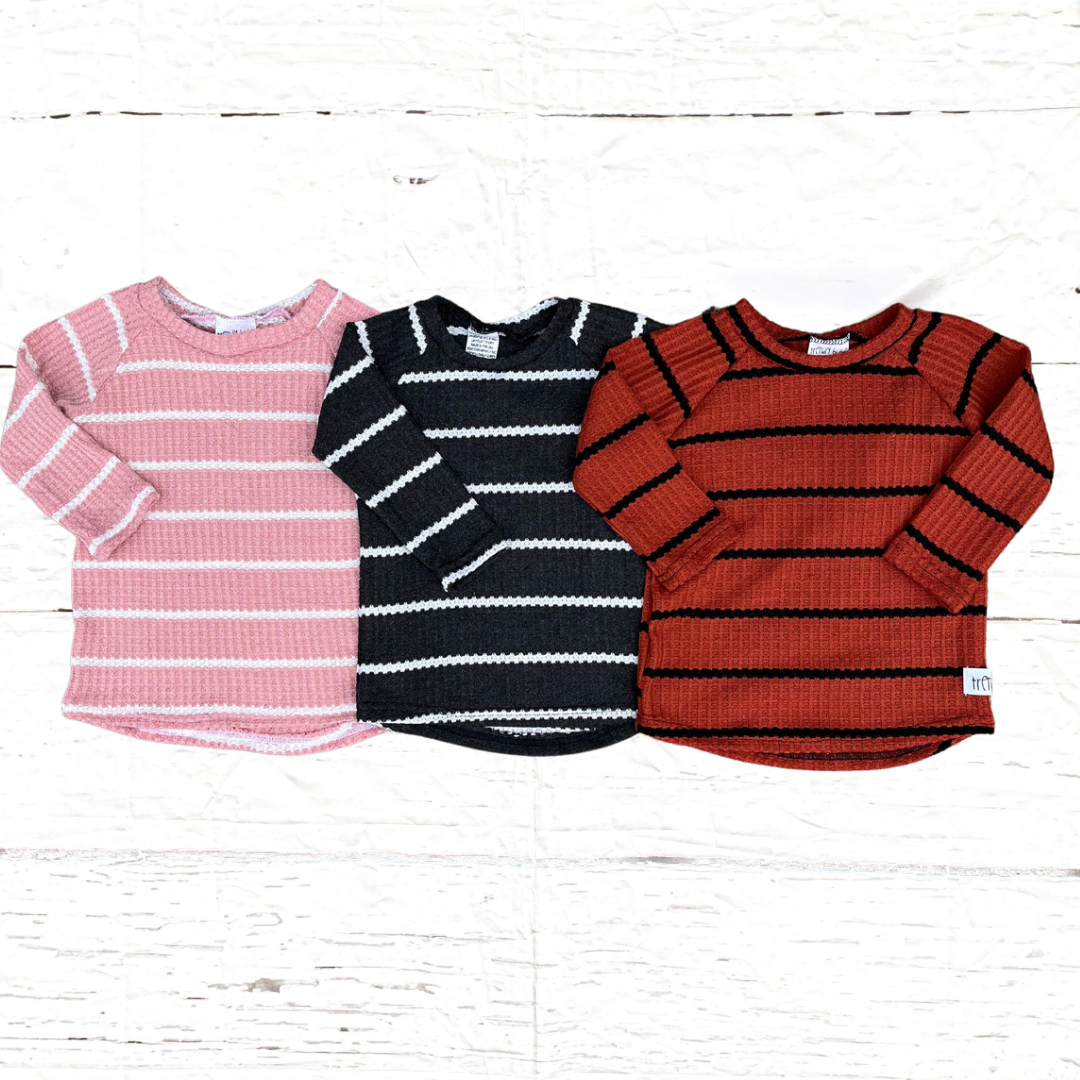 Striped Waffle Knit Lounge 2 Piece Set