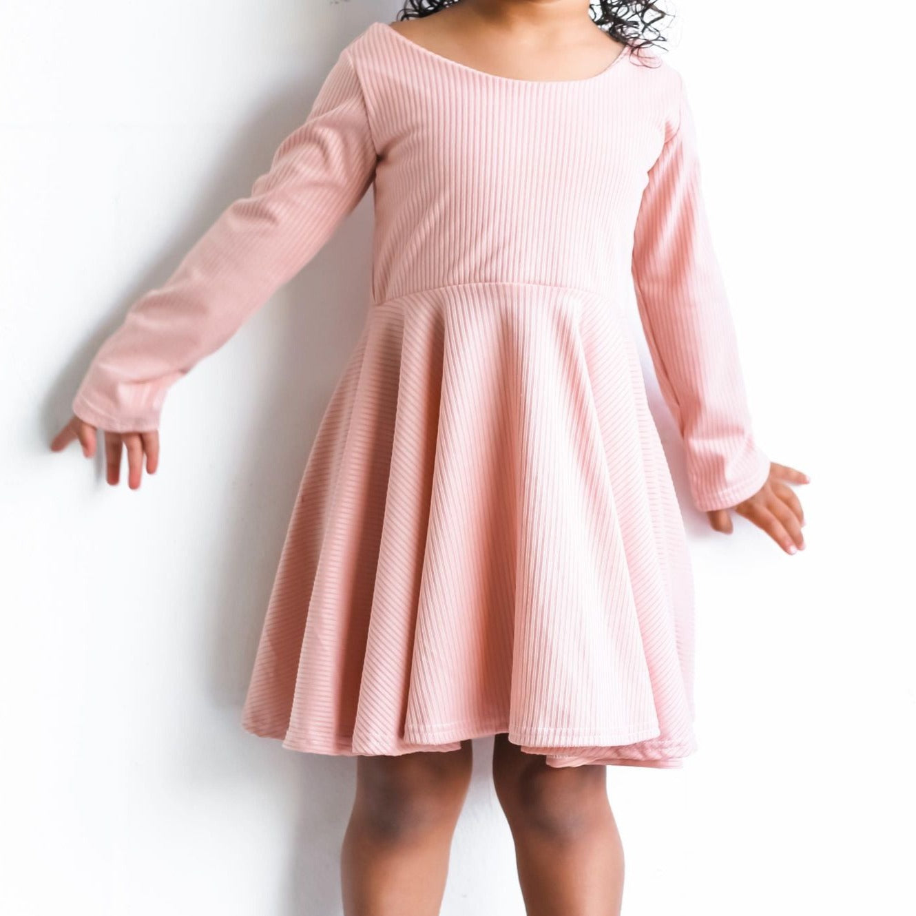 Solid Ribbed Knit Twirl Dresses (Multiple color options)