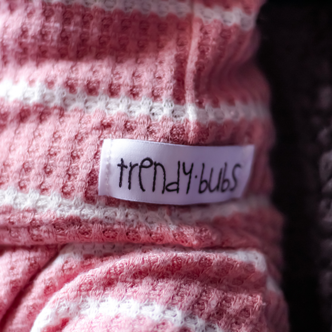 Striped Waffle Knit Lounge 2 Piece Set