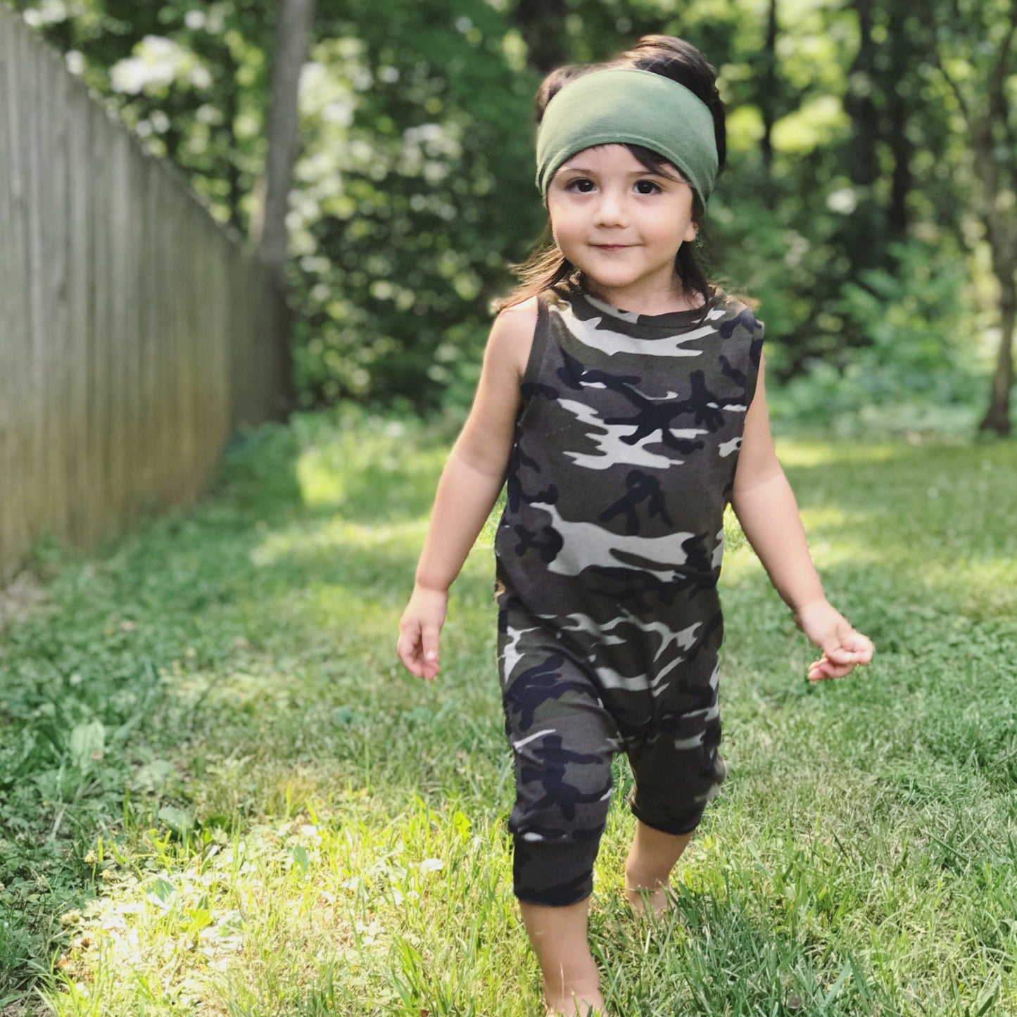 Camo 3/4 Length Tank Romper
