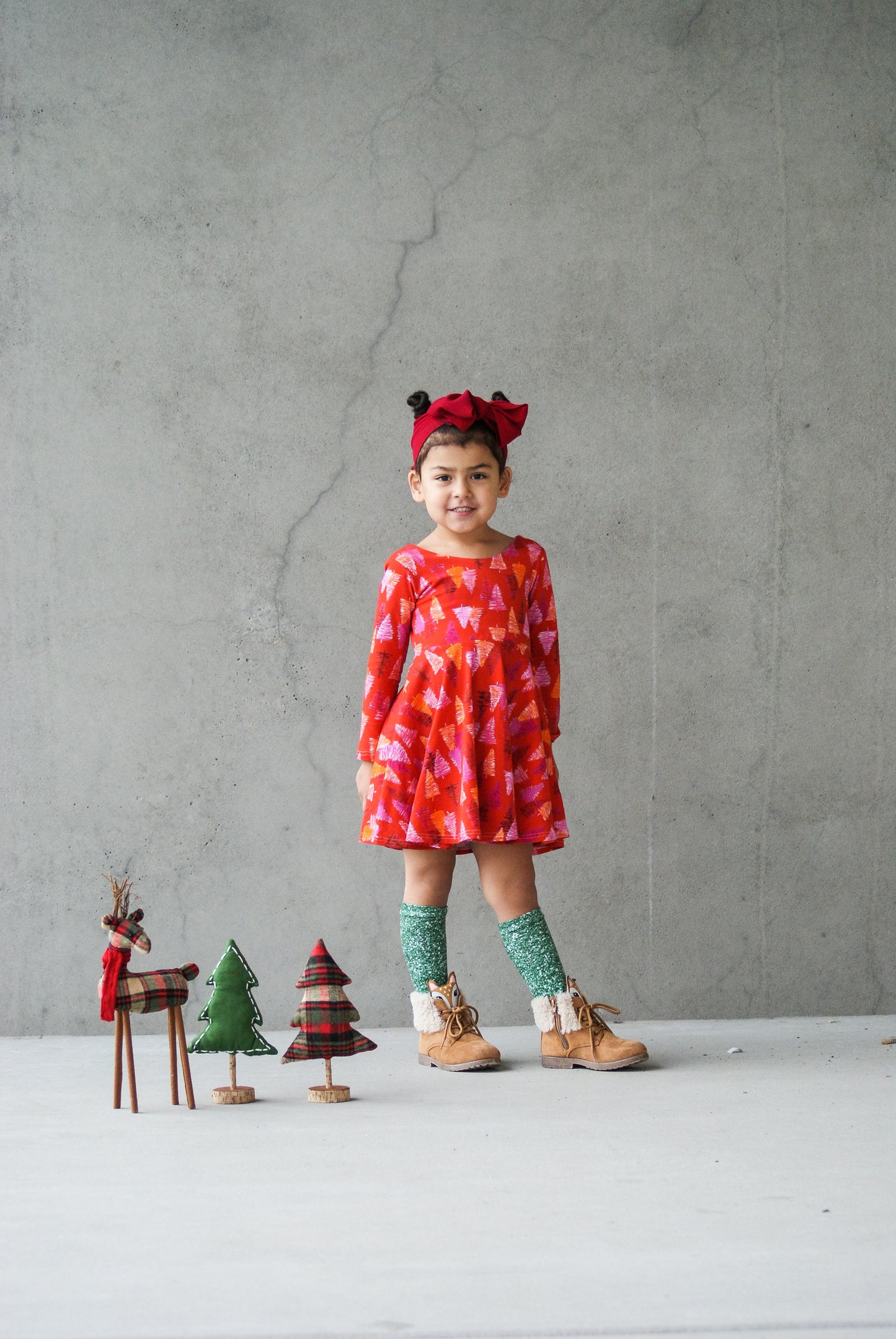 Green Christmas Trees Twirl Dress