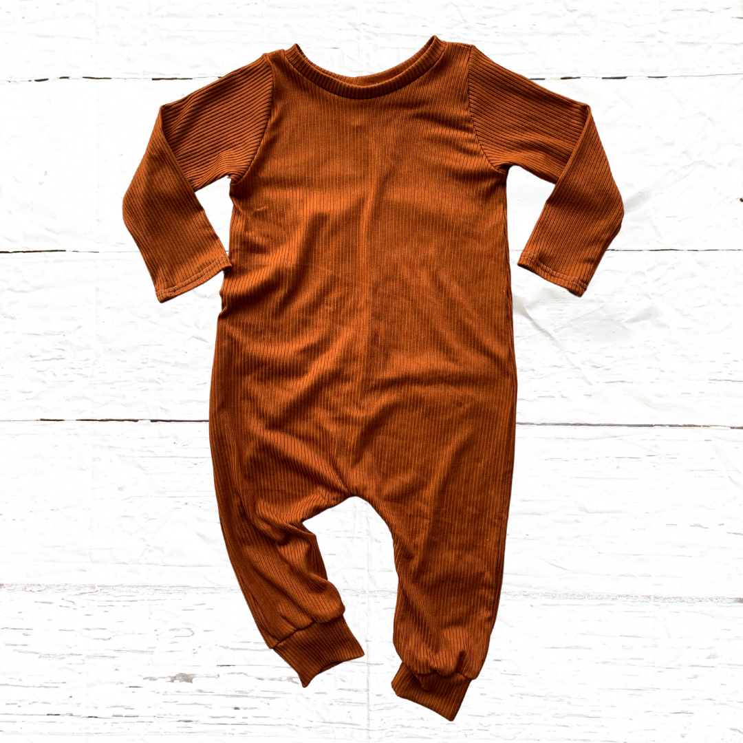 Solid Ribbed Knit Rompers (SIX color options)