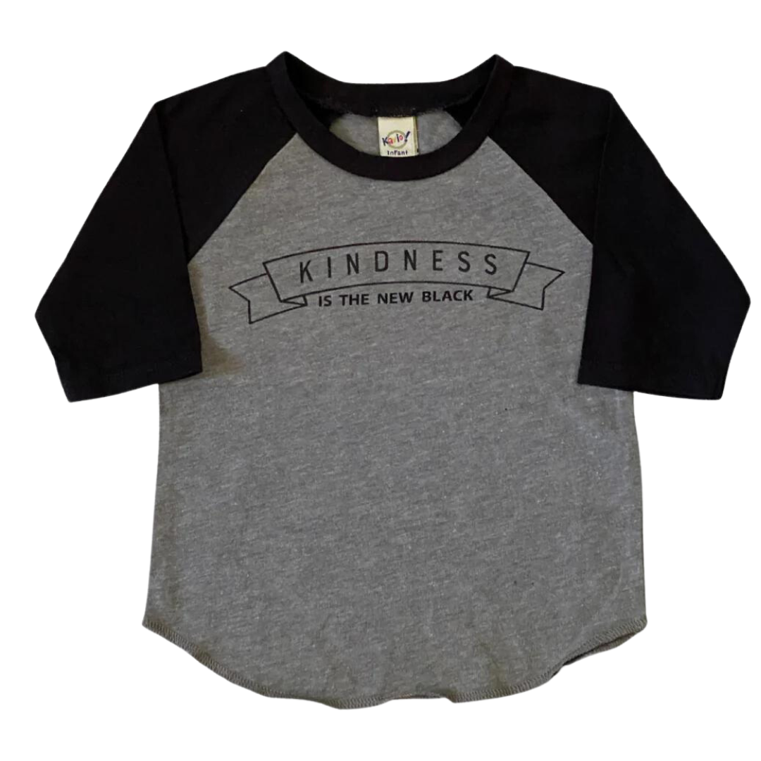 "Kindness is the New Black" baseball style tee