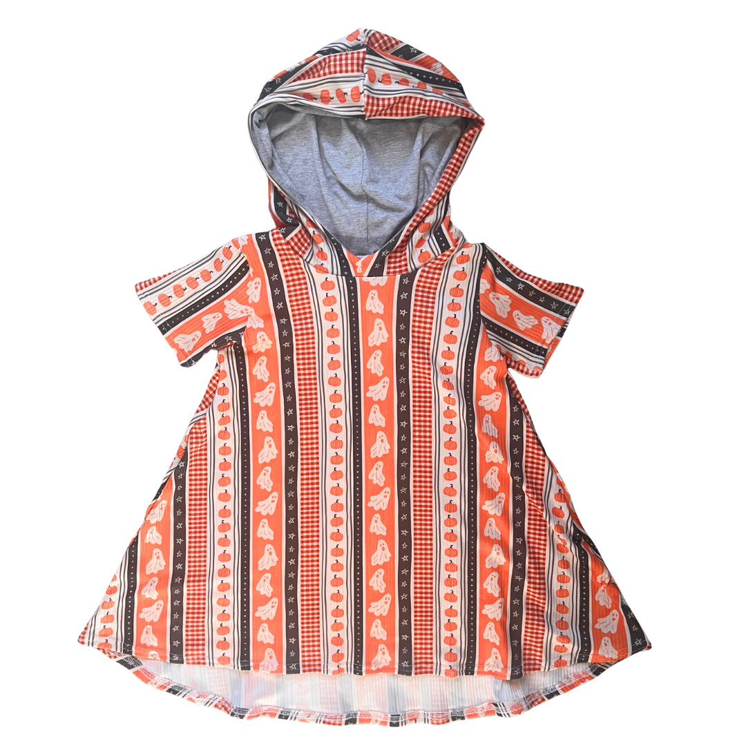 Spooky Season Hooded Hi-Low Dress