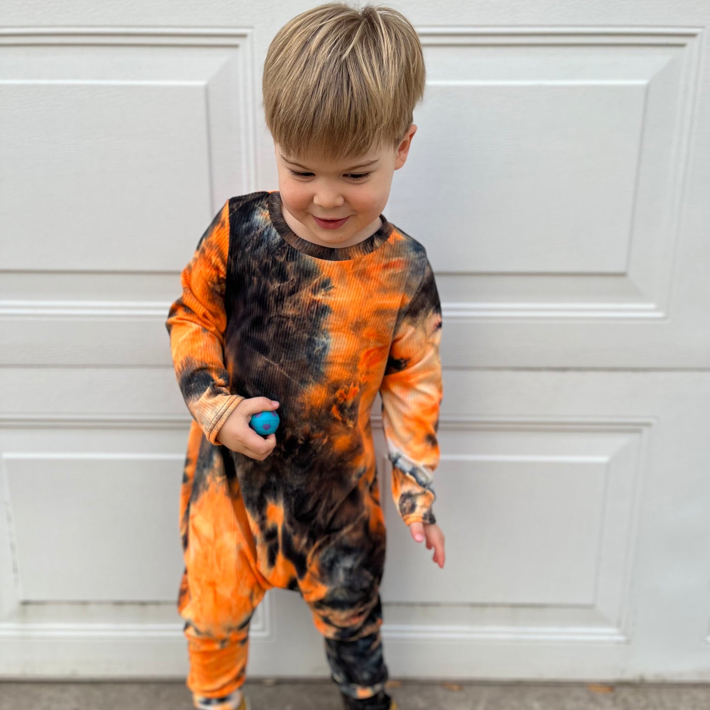 Halloween Tie-Dye Ribbed Romper