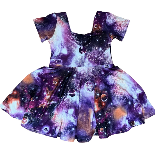 Purple Galaxy Twirl Dress