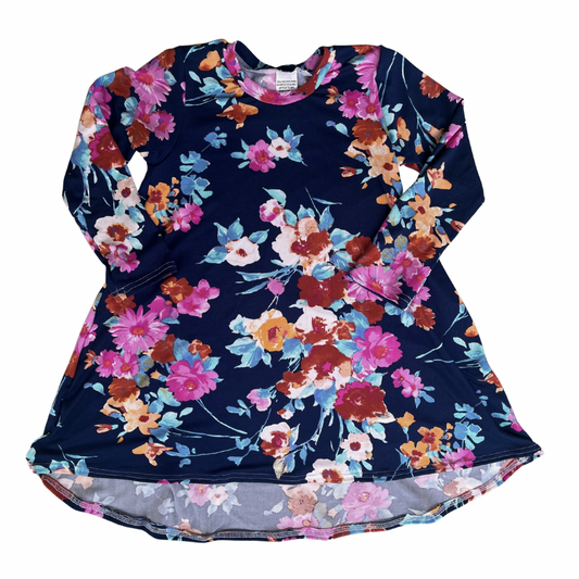 Navy Floral High-Low Dress