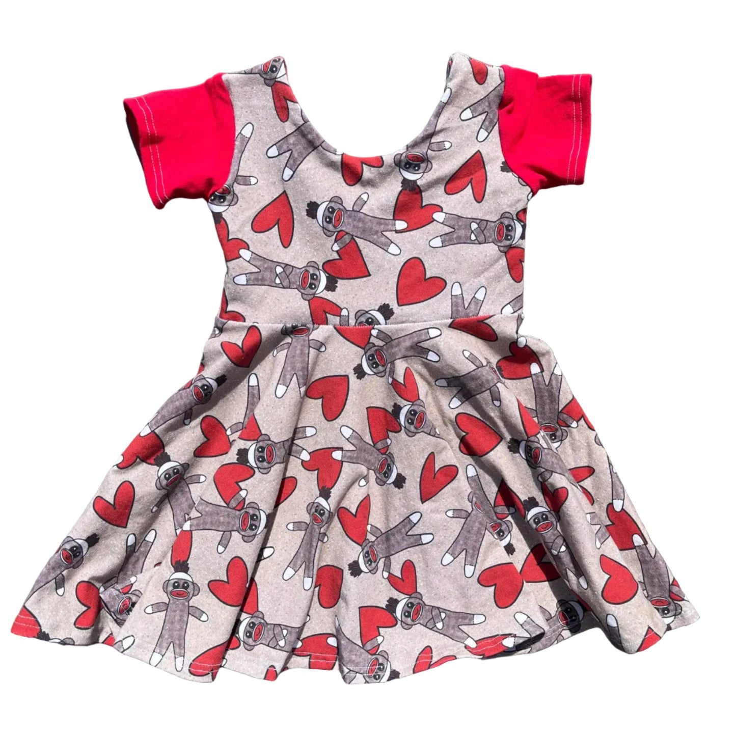 Sock Monkey Love Twirl Dress