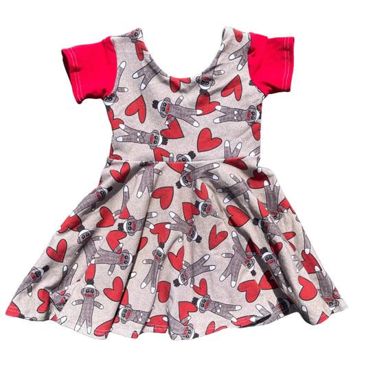 Sock Monkey Love Twirl Dress