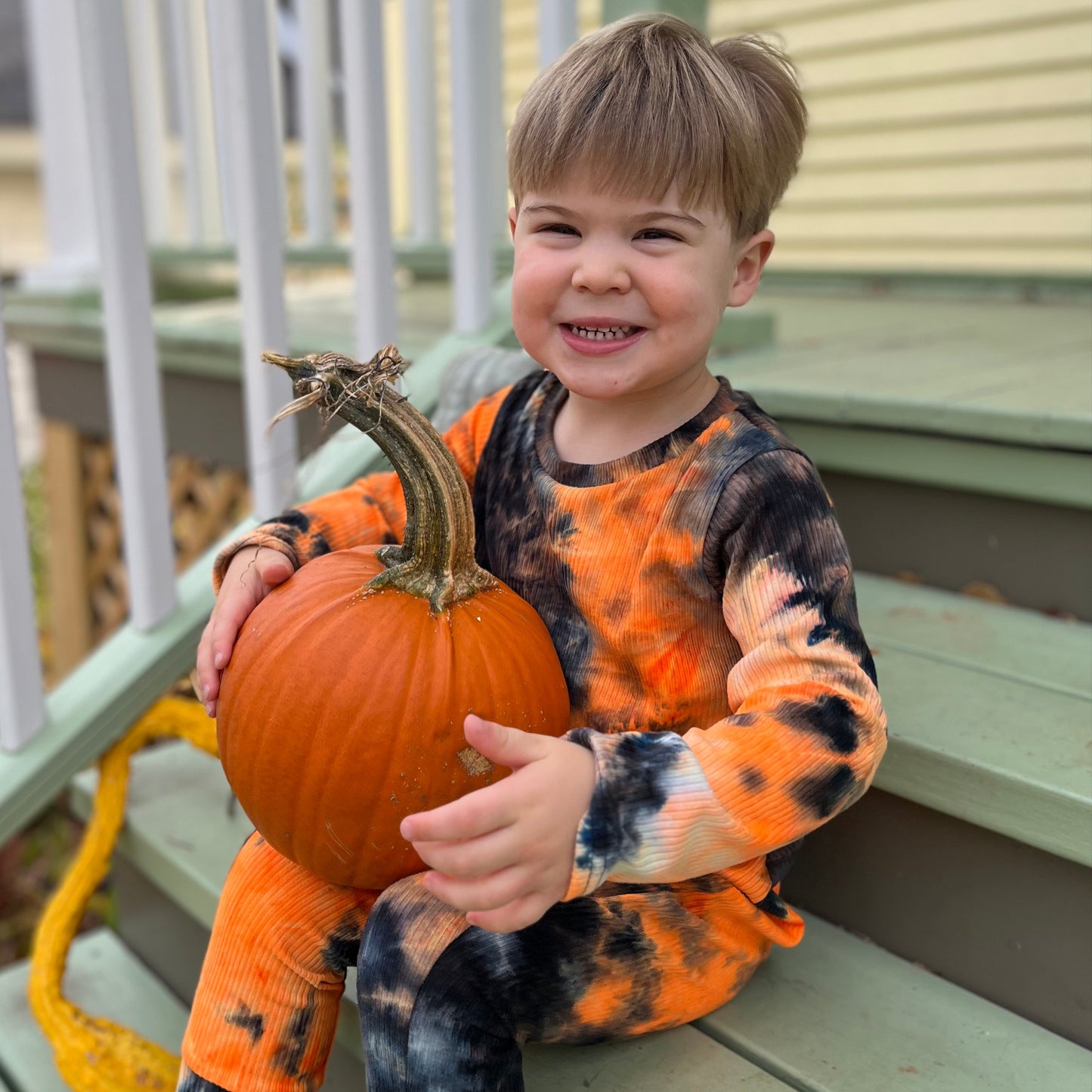 Halloween Tie-Dye Ribbed Romper