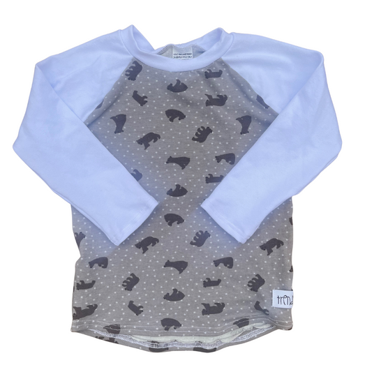 Gray Starry Bears Raglan
