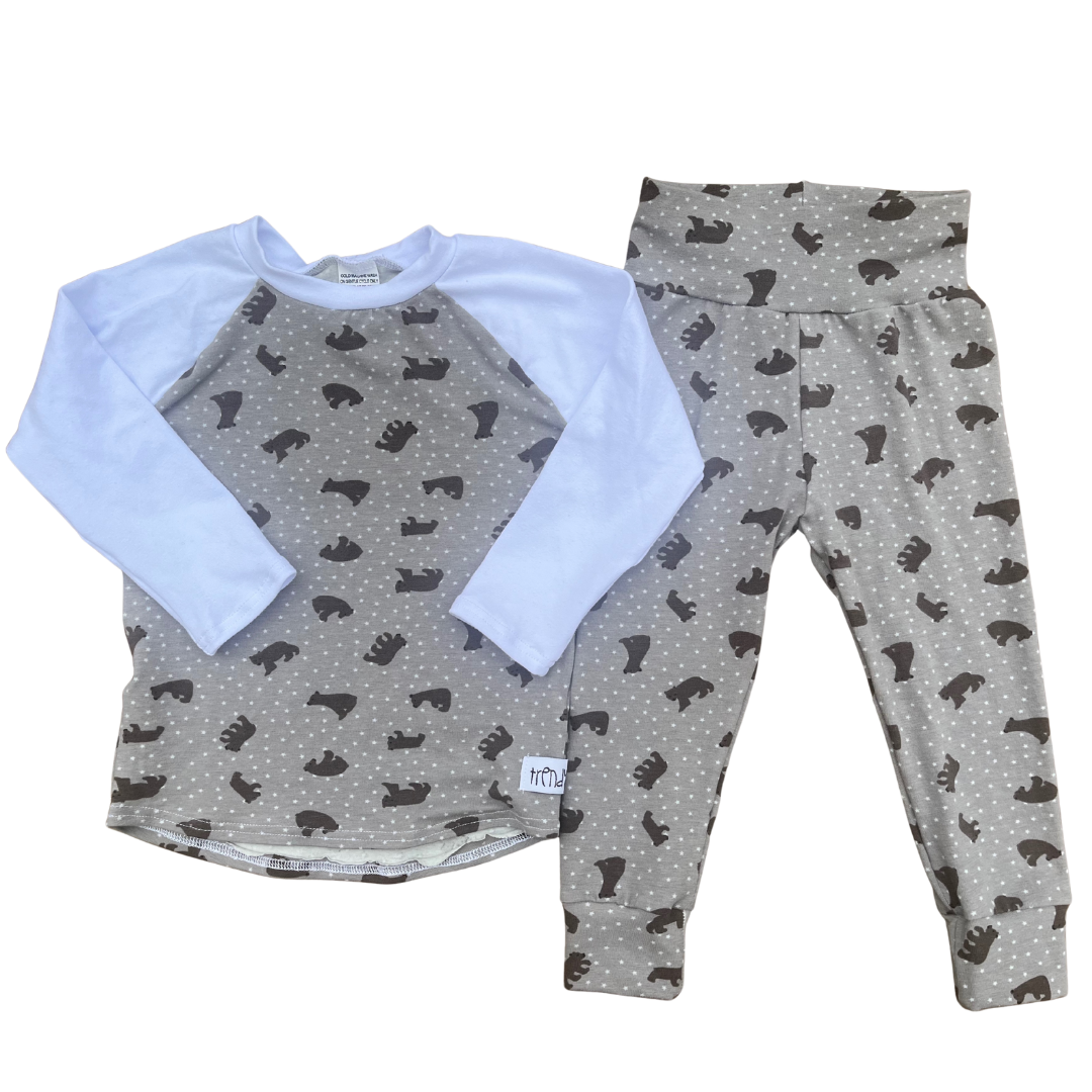 Gray Starry Bears Raglan