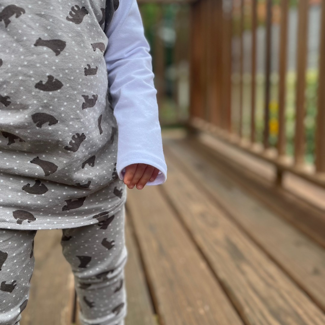 Gray Starry Bears Raglan
