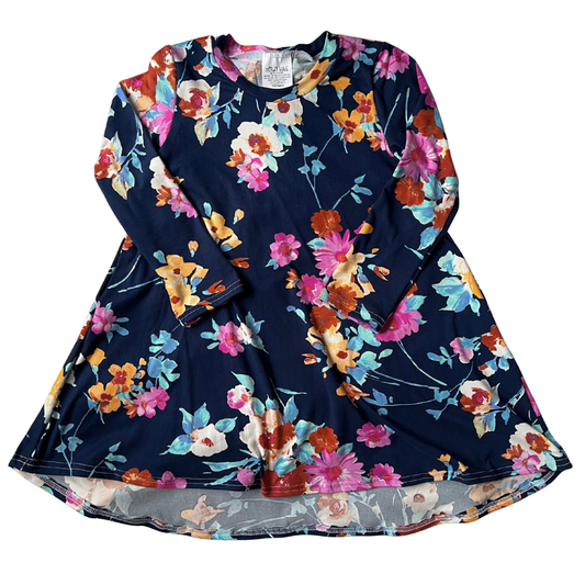 Navy Floral Hi-Low Dress