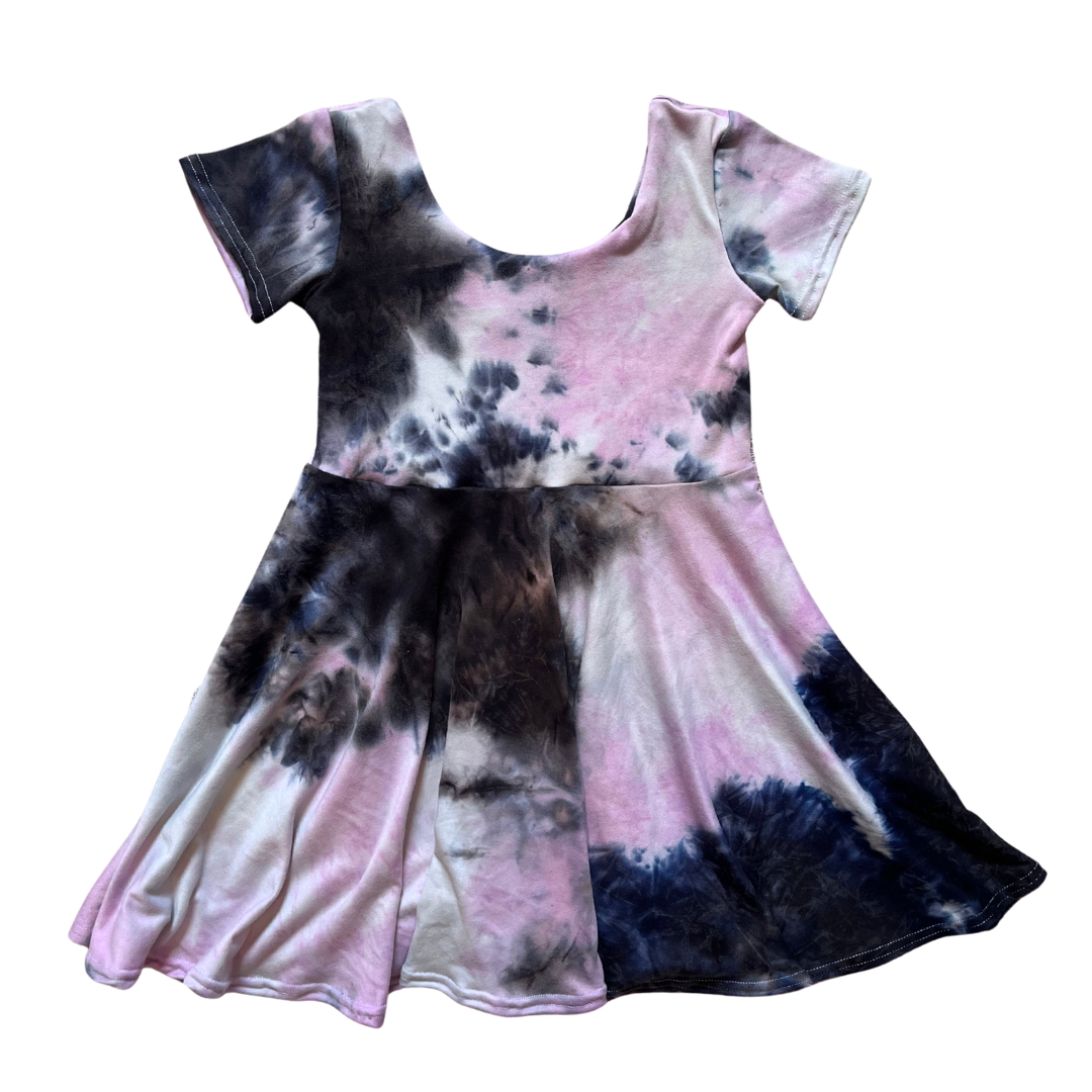 Pink, White, and Black Twirl Dress