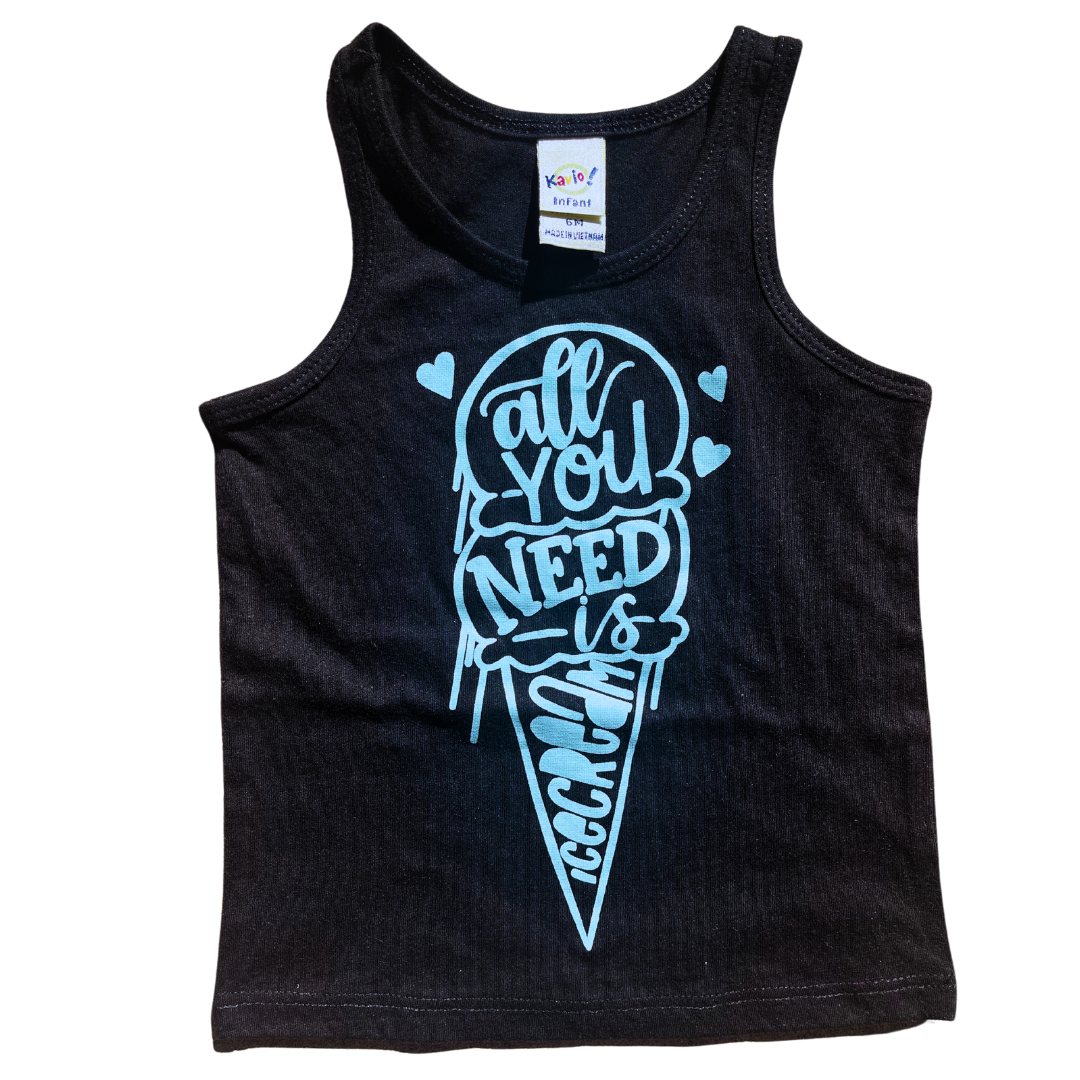 All you need is ice cream BLACK tank top