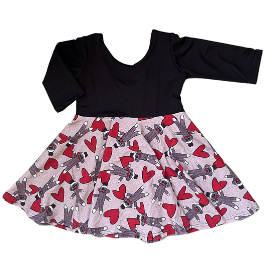 Sock Monkey Love Twirl Dress