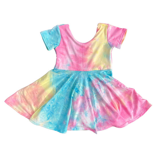 Pastel Tie-Dye Twirl Dress