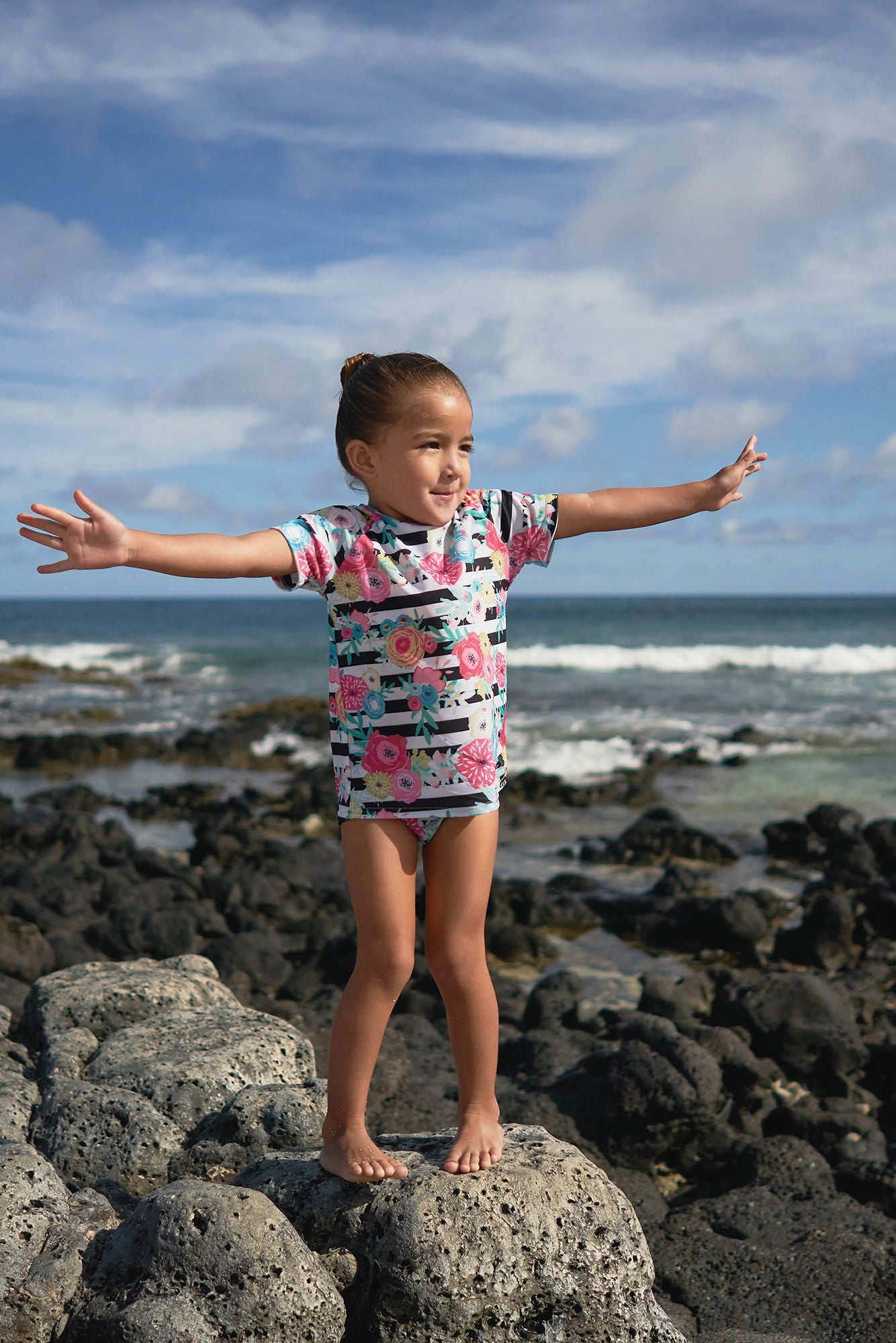 Floral Stripe Swimwear 2 piece set (only 12-18, 18-24, and 2T left)