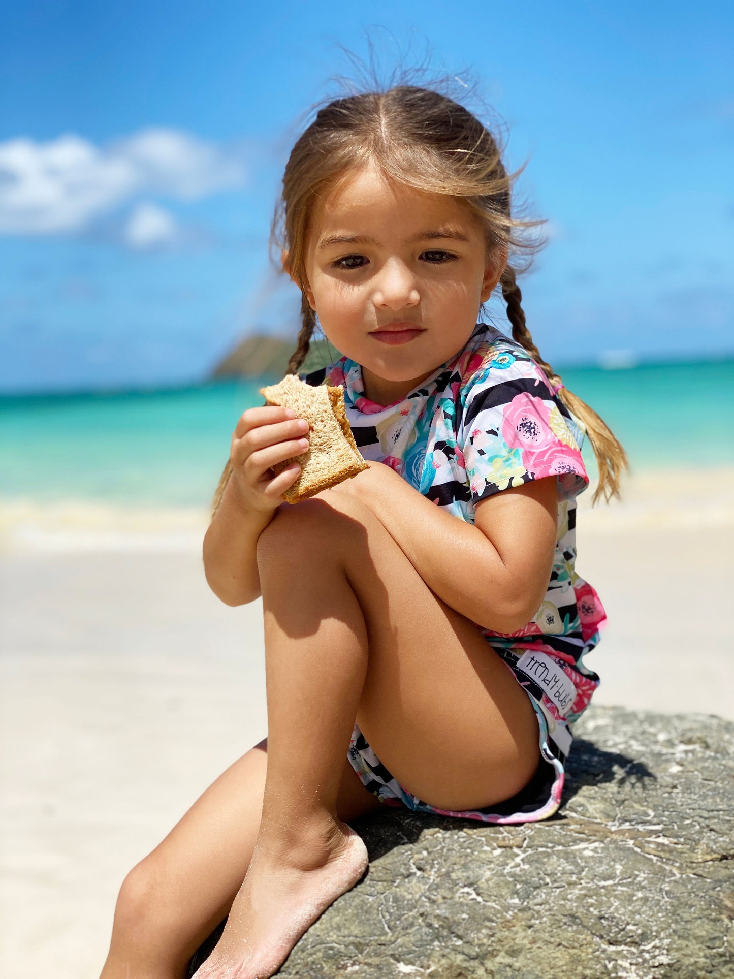 Floral Stripe Swimwear 2 piece set (only 12-18, 18-24, and 2T left)