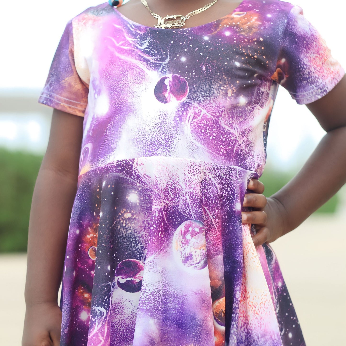 Purple Galaxy Twirl Dress